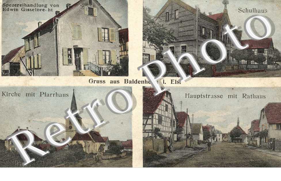 Schulhaus - Haupstrasse - kirche mit Pfarhaus
