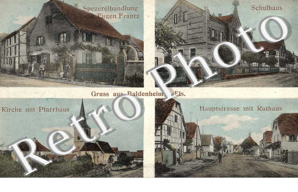 Schulhaus - Haupstrasse - kirche mit Pfarhaus