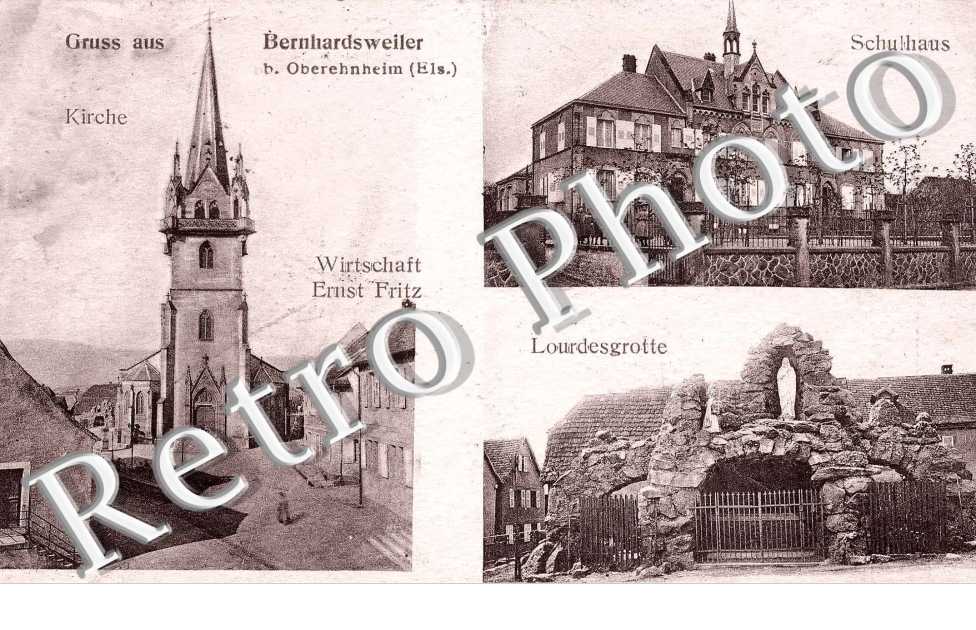 schulhaud - Lourdesgrotte - Wirtschaft Ernst Fritz - Kirche
