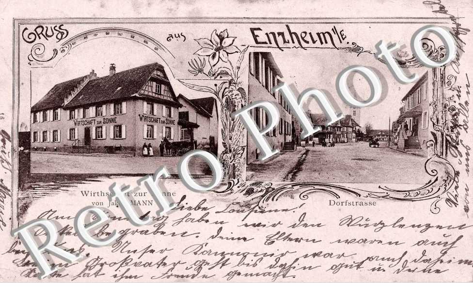 dorfstrasse, wirtschaft zur Sonne von Jakob Mann