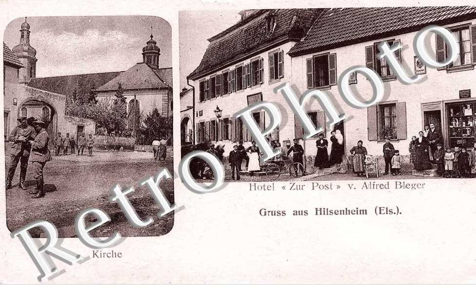 kirche, hotel " zur post" v. Alfred Bleger