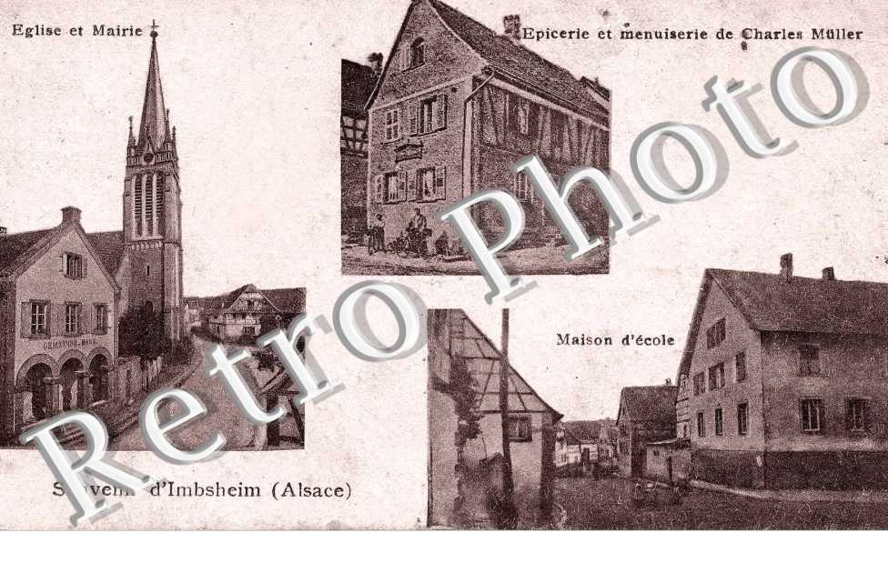 Epicerie et menuiserie de Charles Müller, église et maison d&#039;école