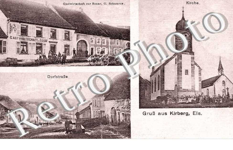 Kirche, Dorfstrasse, Gastwirtschaft zur Sonne, G. Schamme