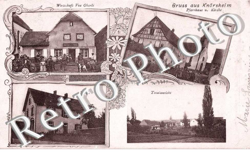 Wirtschaft Vve Oberlé - Pfarrhaus - Schule - Totalansicht