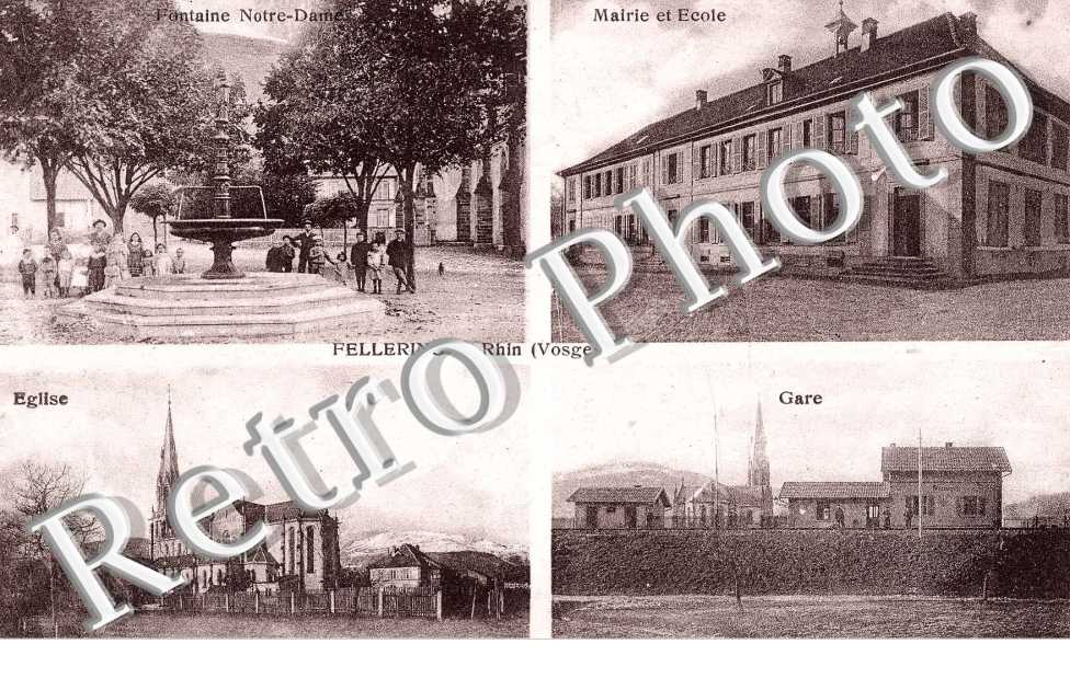 mairie et ecole, gare, eglise, fontaine Notre-Dame