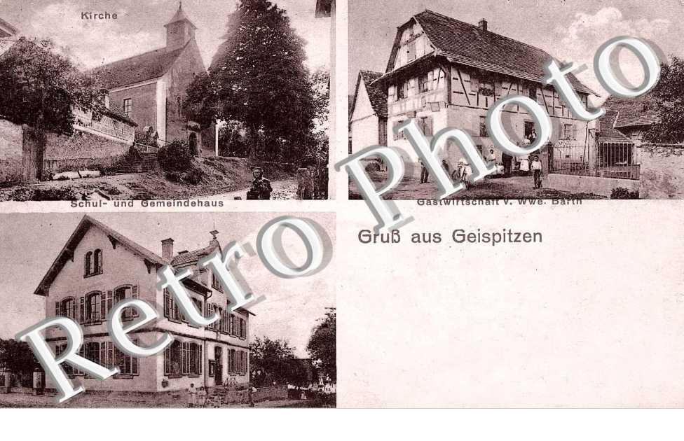 Kirche - Schul und Gemeindehaus - Gastwirtschaft v. Wwe. Barin