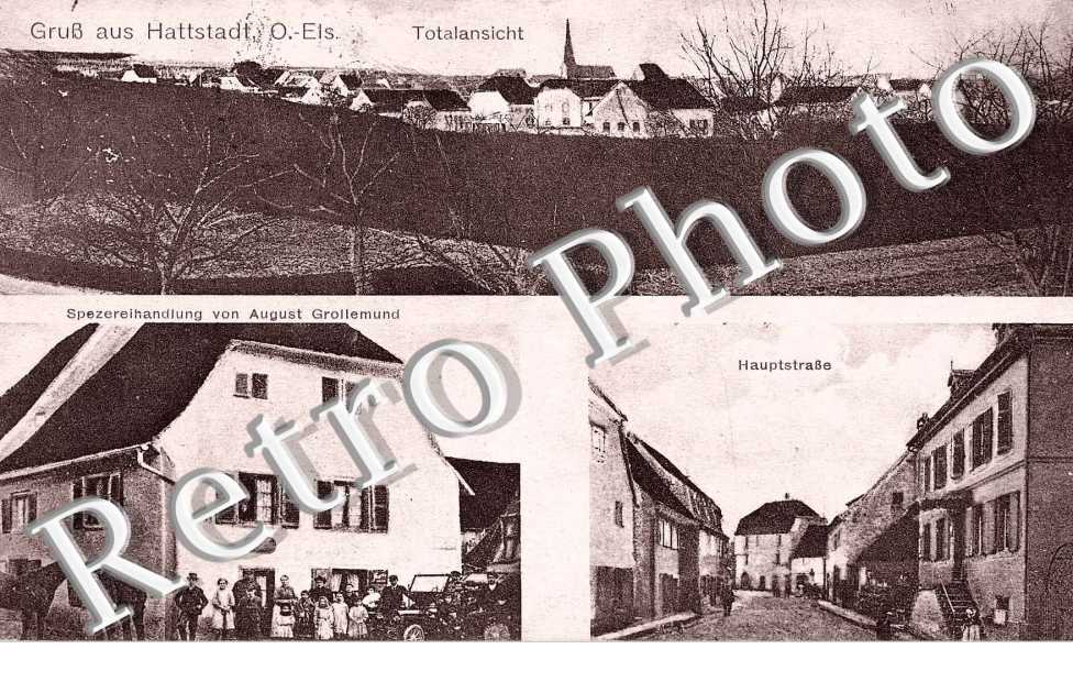 Totalansciht - Haupstrasse - Spezereihandlung von August Grottemund