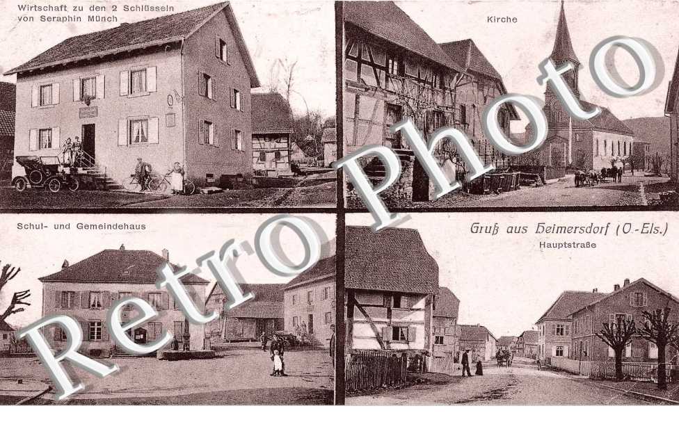 wirtschaft zu den 2 Sclussein - Kirche - Schul und Gemeindehaus - Haupstrasse
