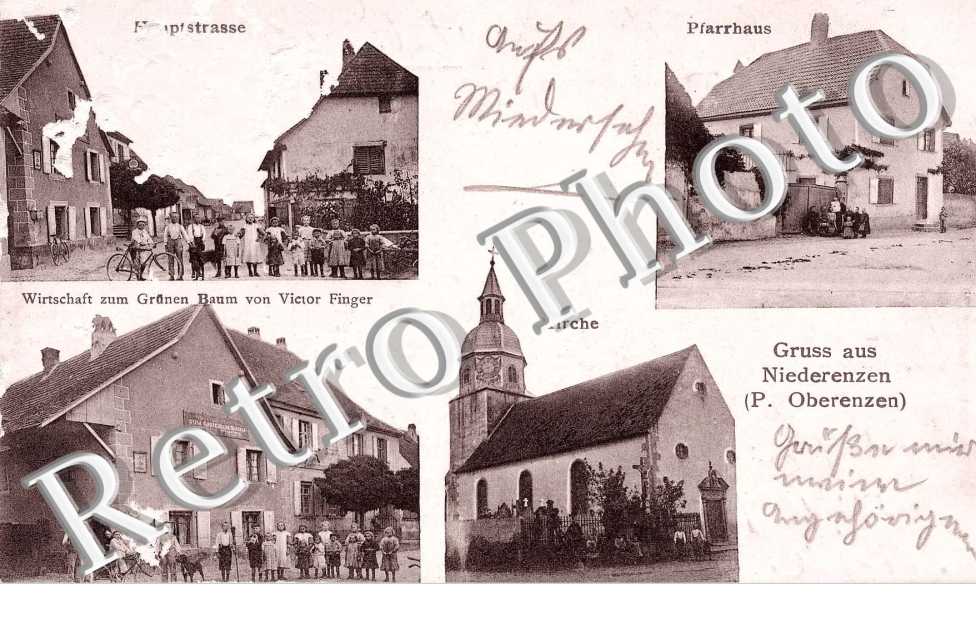 haupstrasse - Pfarrhaus - Kirche - Wirtschaft zum Grunen Gamu von Victor Finger