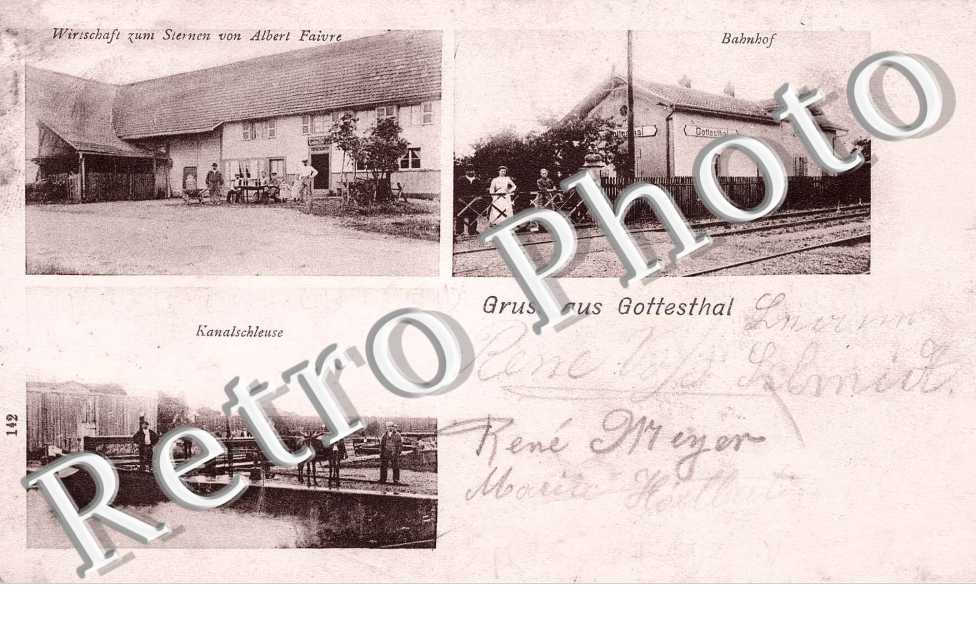 wirtschaft zum Sternen von Albert Faivre - Bahnhof - Kanalschleuse