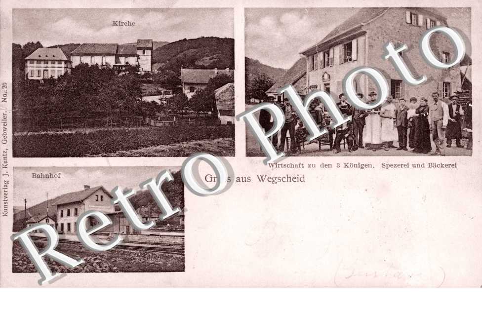 wirtschaft zu den 3 Konigen Spezerei und Backerei  Bahnhof Kirche