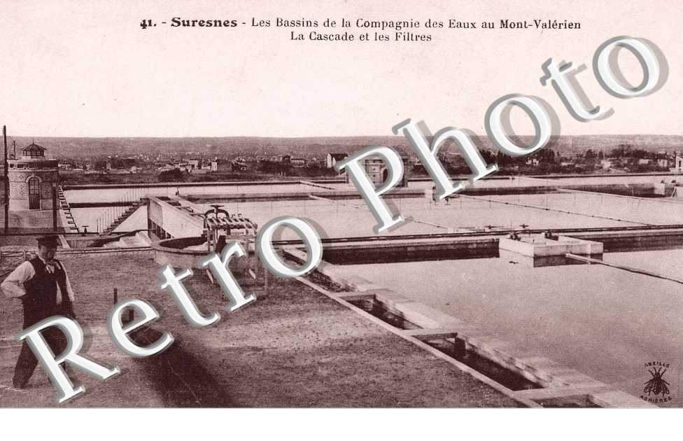 Les bassins de la compagnie des eaux au Mont-Valerien - La cascade et les filtres