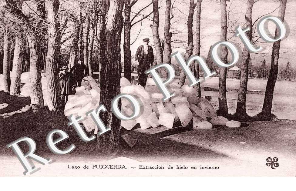 lago de Puigcerda - extraccion de hielo en invierno