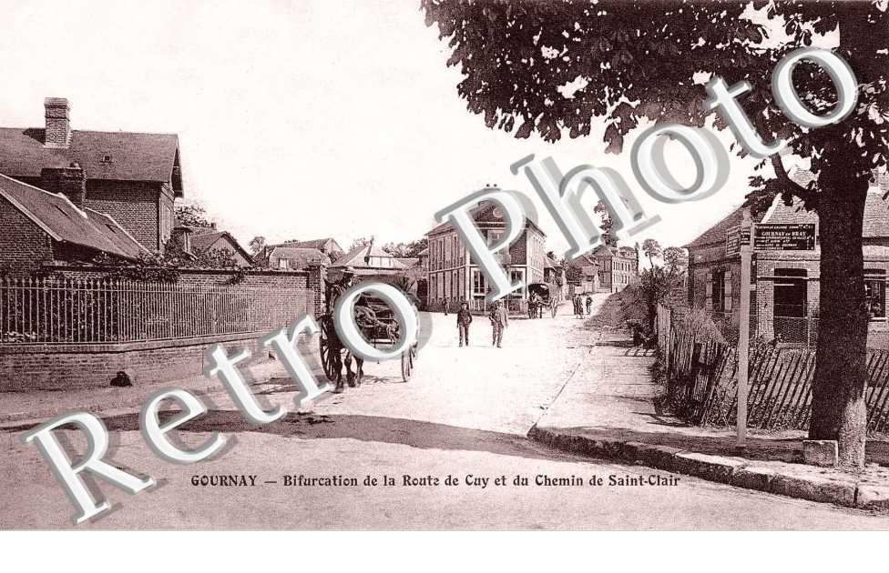 Bifurcation de la route de Cuy et du chemin de Saint Clair - attelage de cheval