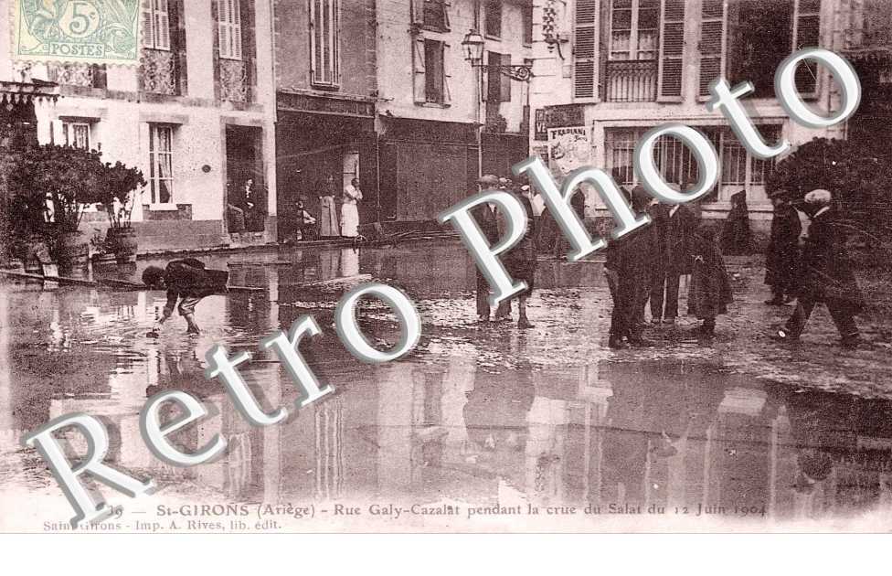 rue Galy-Cazalat pendant la crue du Salat du 12 juin 1904