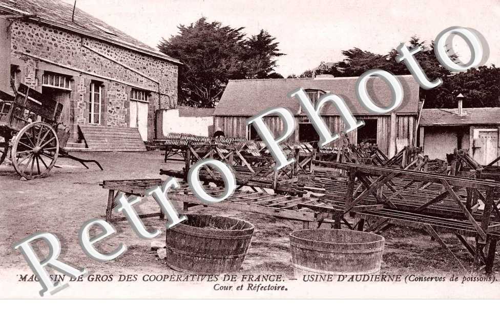 Magasin de gros des cooperatives de France - Usine - conserves de poissons - cour et refectoire