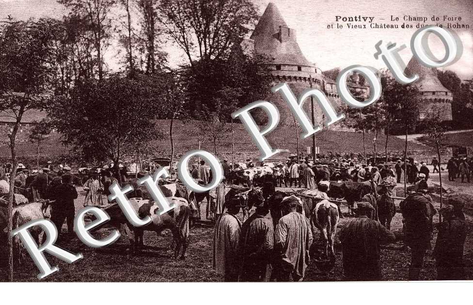 le champ de foire et le vieux chateau des ducs de Rohan