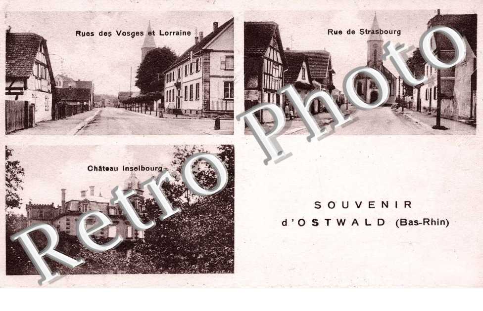 rue des Vosges et Lorraine. Rue de Strasbourg. Château Inselbourg