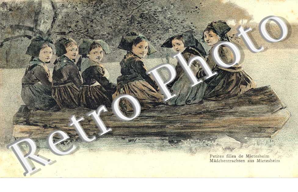 Petites filles - carte style dessin