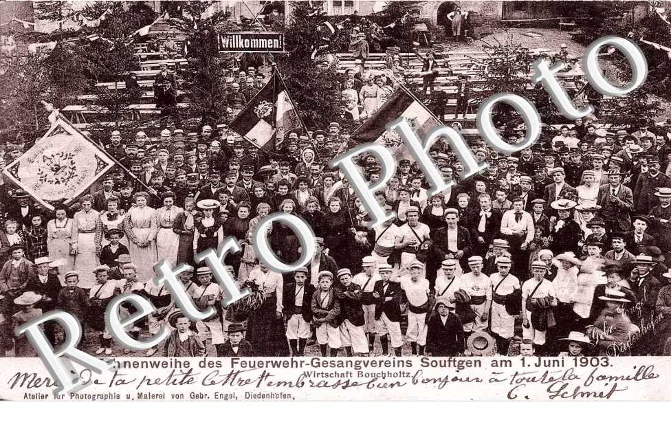 Fahnenweihe des Feuerwehr-Gesangvereins Souftgen am 1 juin 1903
