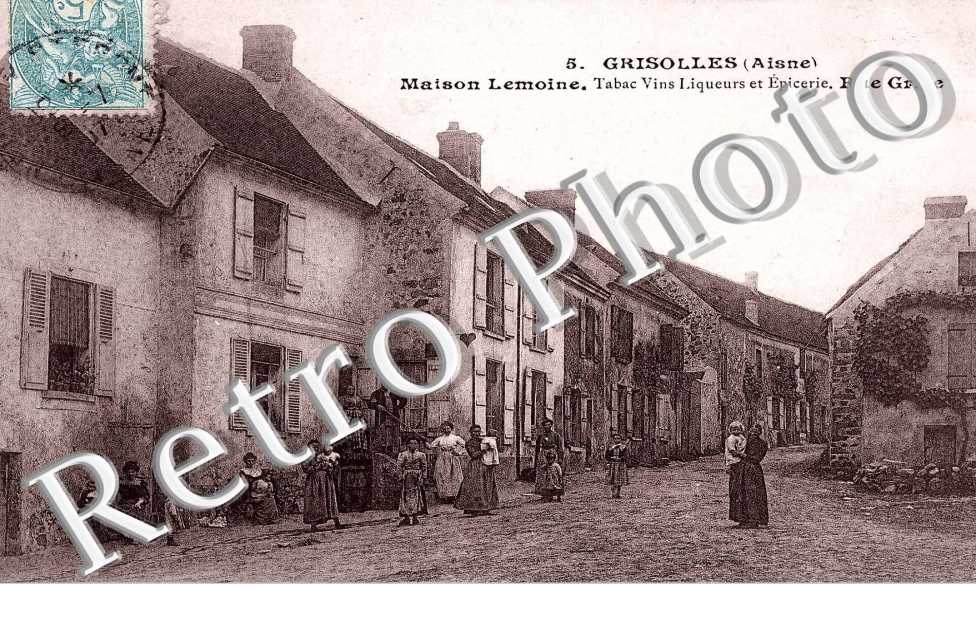 maison Lemoine. Tabac Vins Liqueurs et epicerie. Rue grise