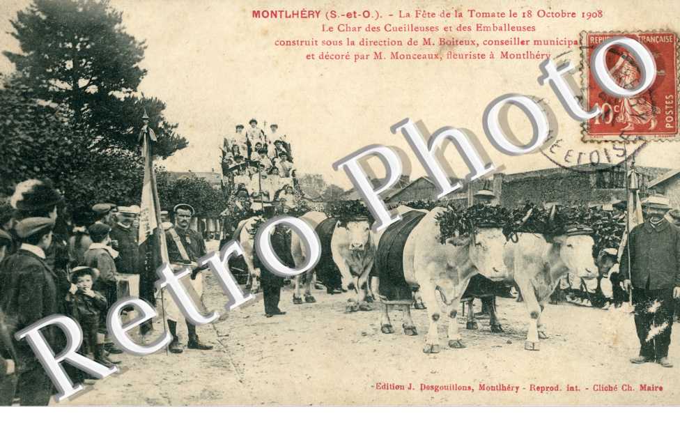 Le char des cueilleuses et des emballeuses - fête de la tomate 18 octobre 1908