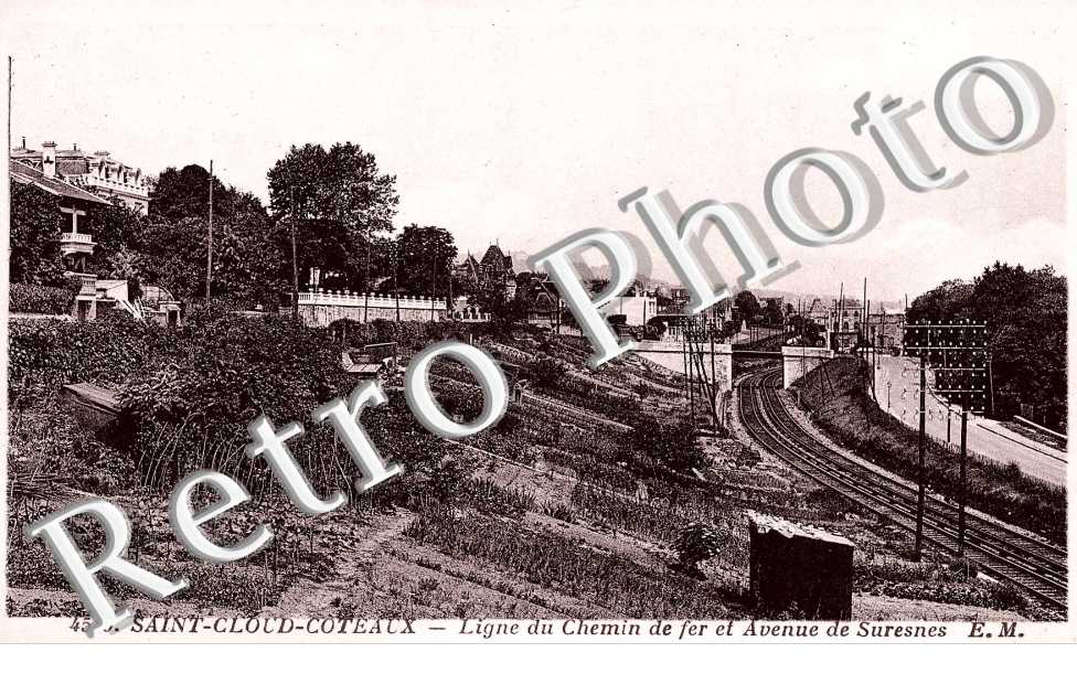 SAINT CLOUD COTEAUX ligne du chemin de fer et avenue de Suresnes