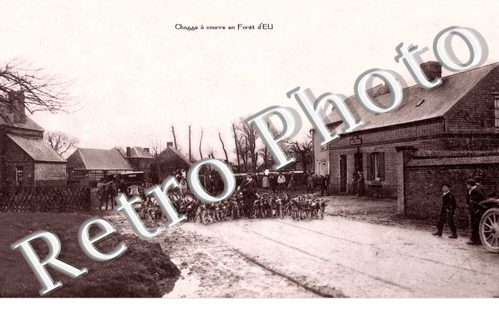 Chasse a courre en foret d'Eu - traversee d'un village