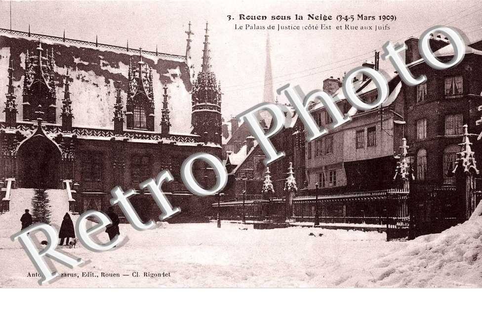 Sous la Neige - le Palais de Justice et rue Aux Juifs