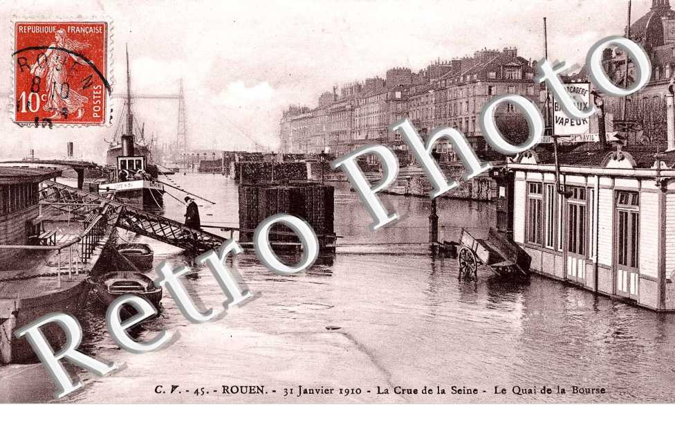 Crue de la Seine 31 janvier 1910 - Quai de la bourse