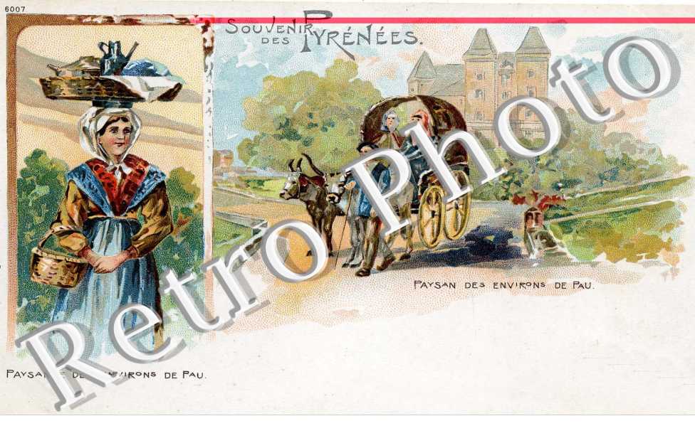 Illustration paysanne et paysan des environs de Pau