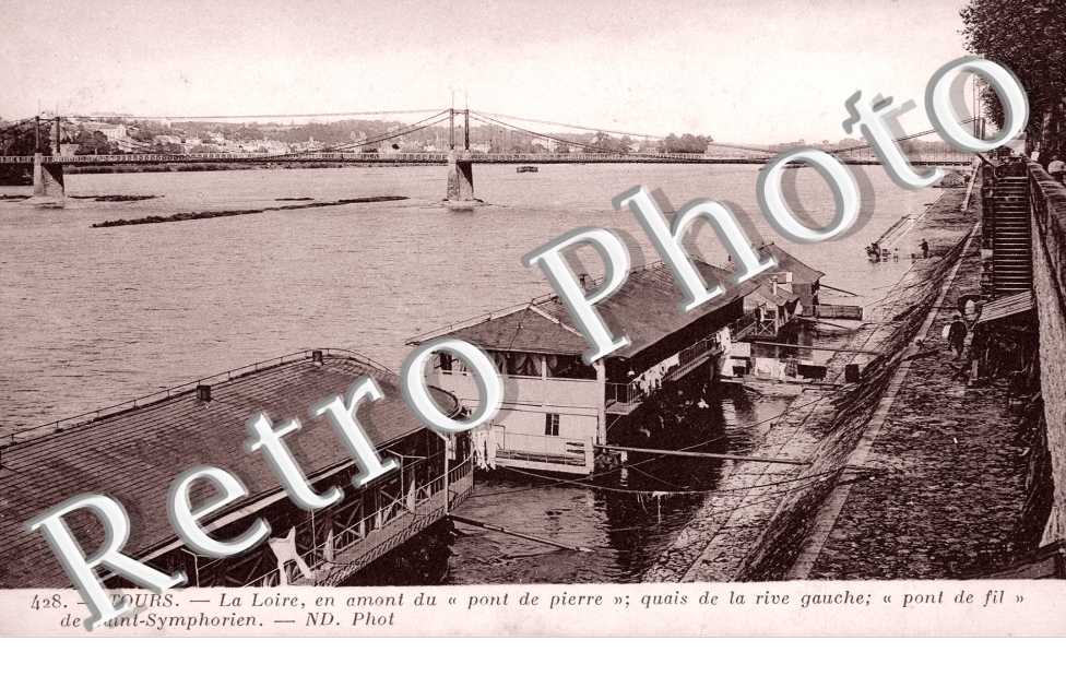 La Loire en Amont du Pont de Pierre - Quai de la Rive Gauche - Pont de Fil, Saint Symphorien