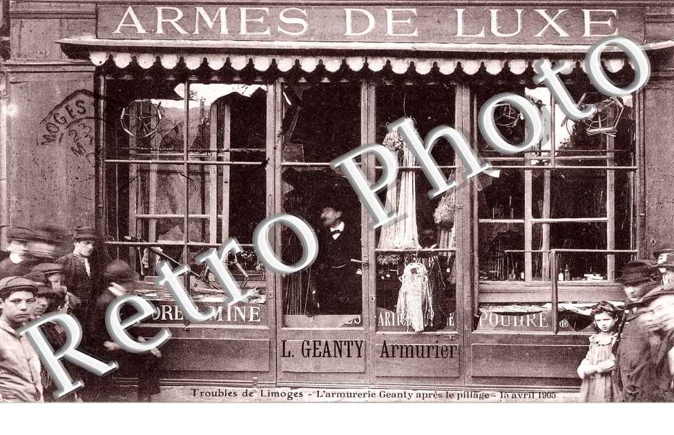 Troubles de Limoges L&#039;armurerie Geanty apres le pillage 15 avril 1905