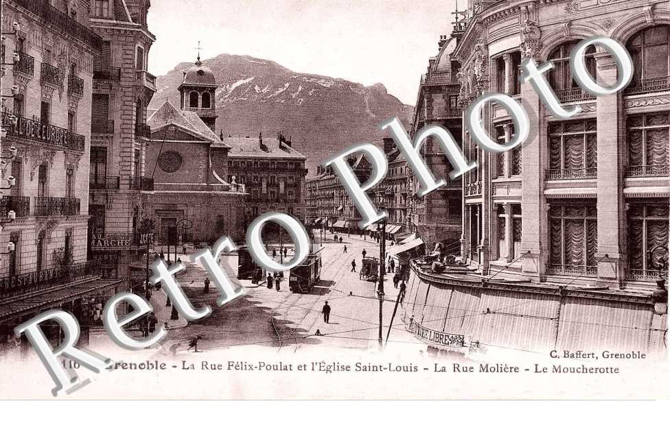 Rue Felix Poulat et l'église Saint-Louis - La rue Molière - Le Moucherotte