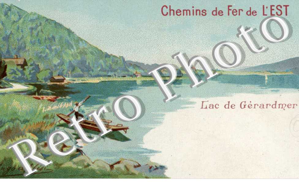 CARTE COULEUR le lac - chemin de fer de l'Est