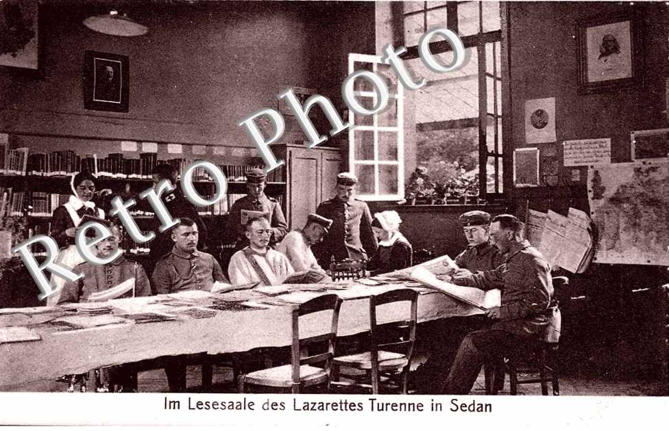 Im Lesesaale des Lazarettes Turenne in Sedan