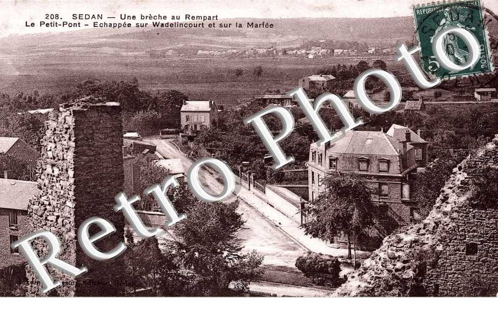 une breche au rempart, le petit pont, echappee sur Wadelincourt et sur la Marfee