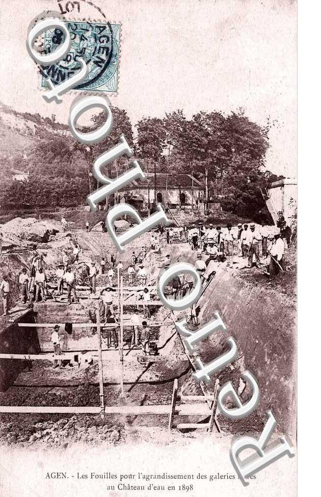 Fouilles pour l&#039;agrandissement des galeries filtres au Chateau d&#039;eau