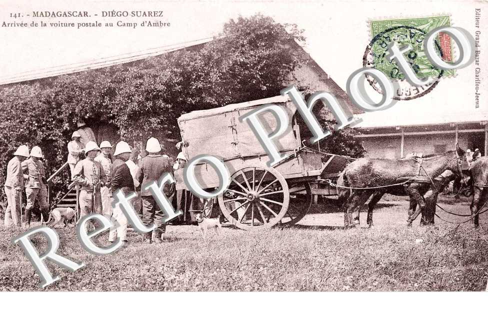 arrivee de la voiture postale au camp d&#039;Ambre