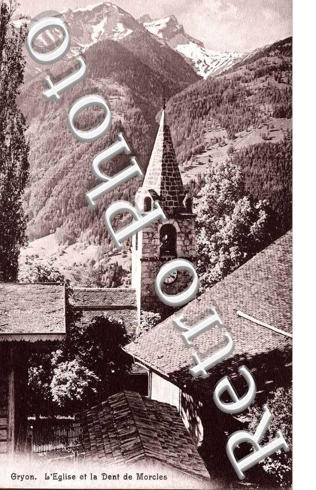 L&#039;eglise  et la dent de Morcles