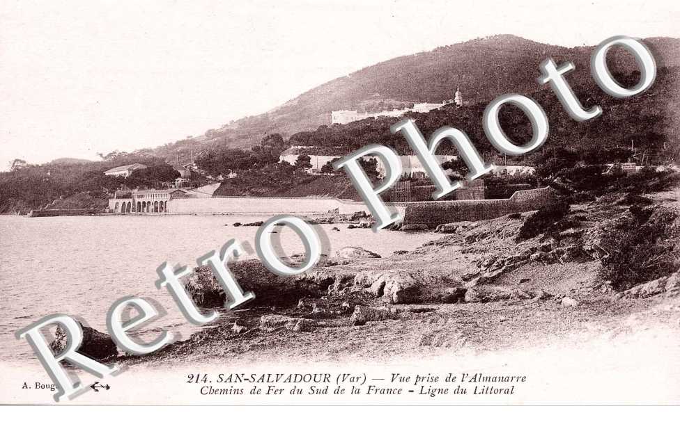 San Salvadour, vue prise de l'Almanarre Chemins de Fer du Sud de la France, Ligne du Littoral