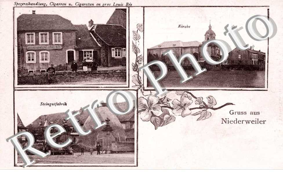 Spezereihandlung, Cigarren u. Cigaretten eb gros Louis Bee  Kirche  Steingutfabrik