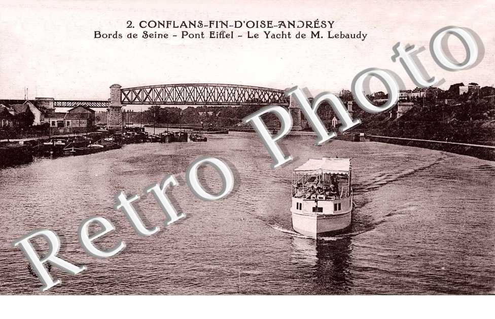 bords de Seine, pont Eiffel, le yacht de M.Lebaudy