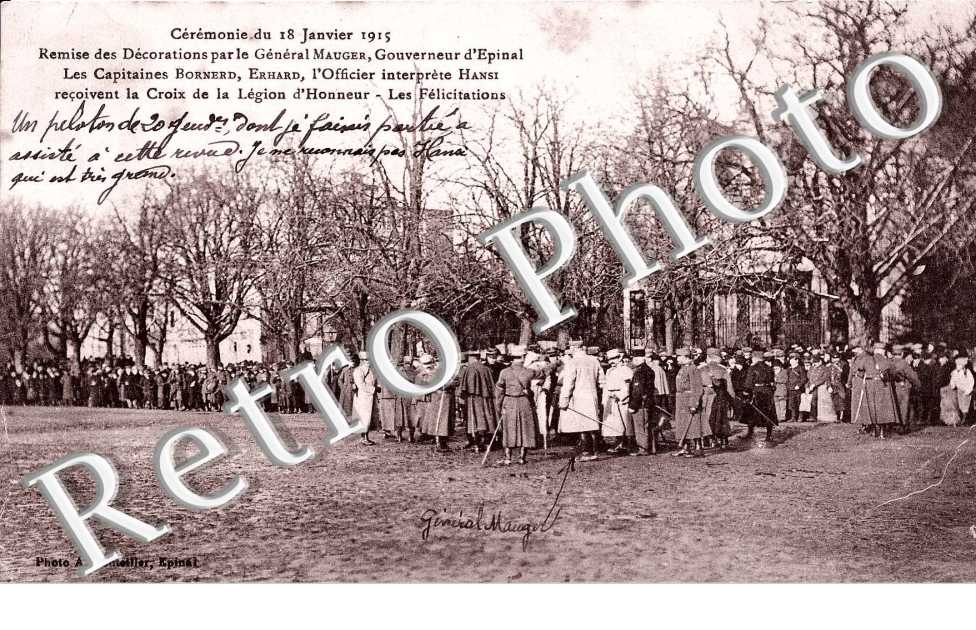 ceremonie du 18 janvier 1815 - remise de decoration par le general Mauger (Croix de la Legion d&#039;Honneur)