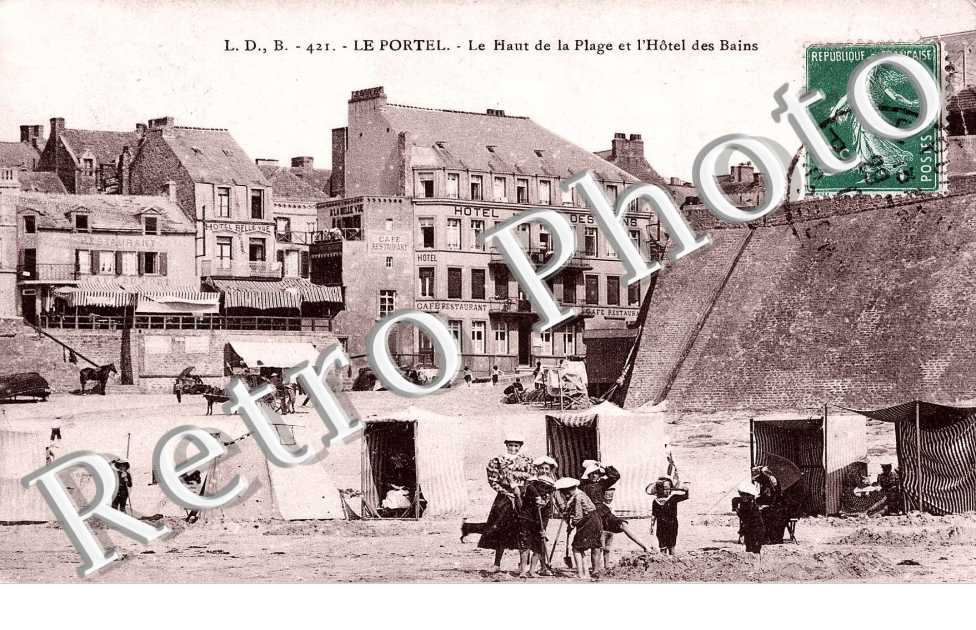 Le haut de la plage et hotel des bains