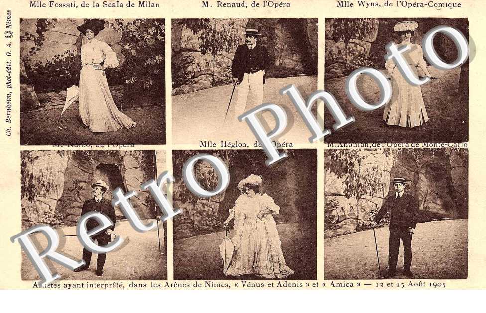 artistes ayant interprete " Venus et Adonis " et " Amica " 13 et 15 aout 1905