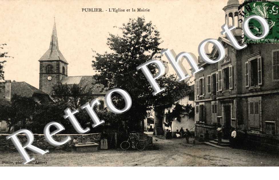 Amphion-les-Bains -  L&#039;eglise et la mairie
