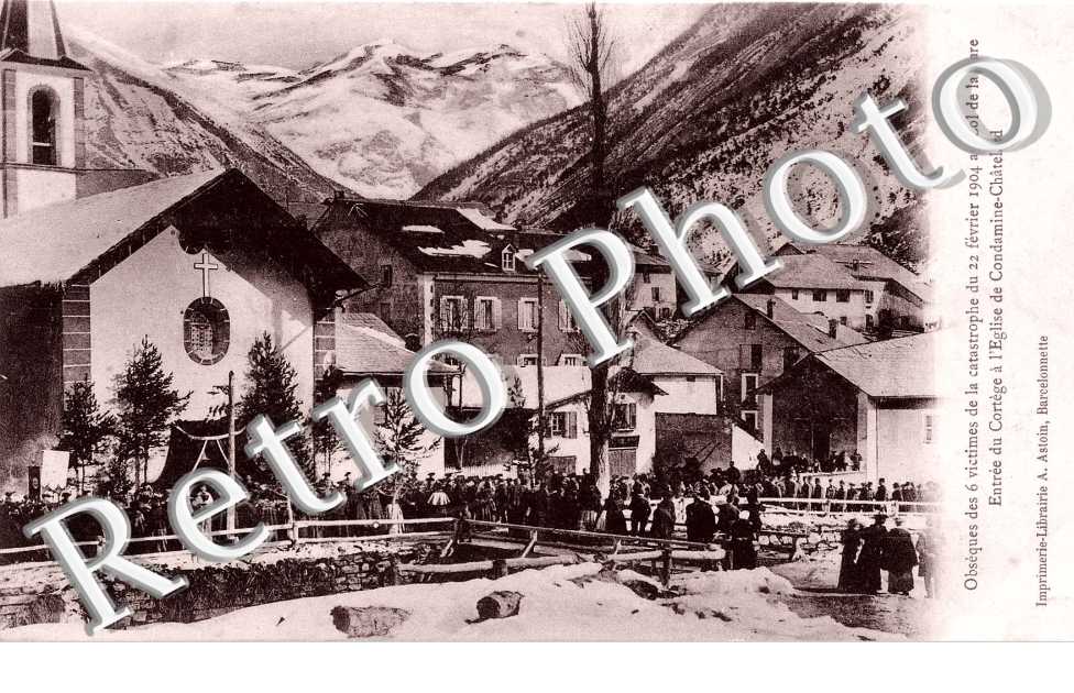 obseques des 6 victimes de la catastrophe du 22 fevrier 1904 au Col de la Pare