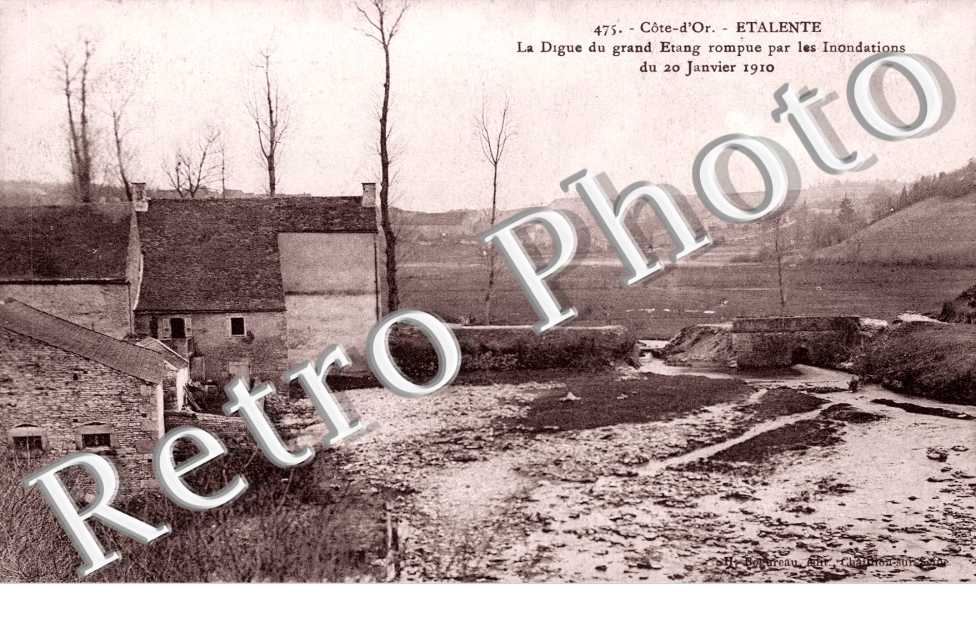 La digue du Grand Etang rompue par les Inondations du 20janvier 1910