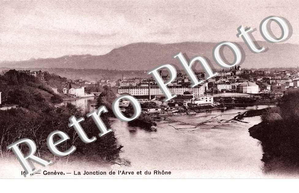 La jonction de l&#039;Arve et du Rhone